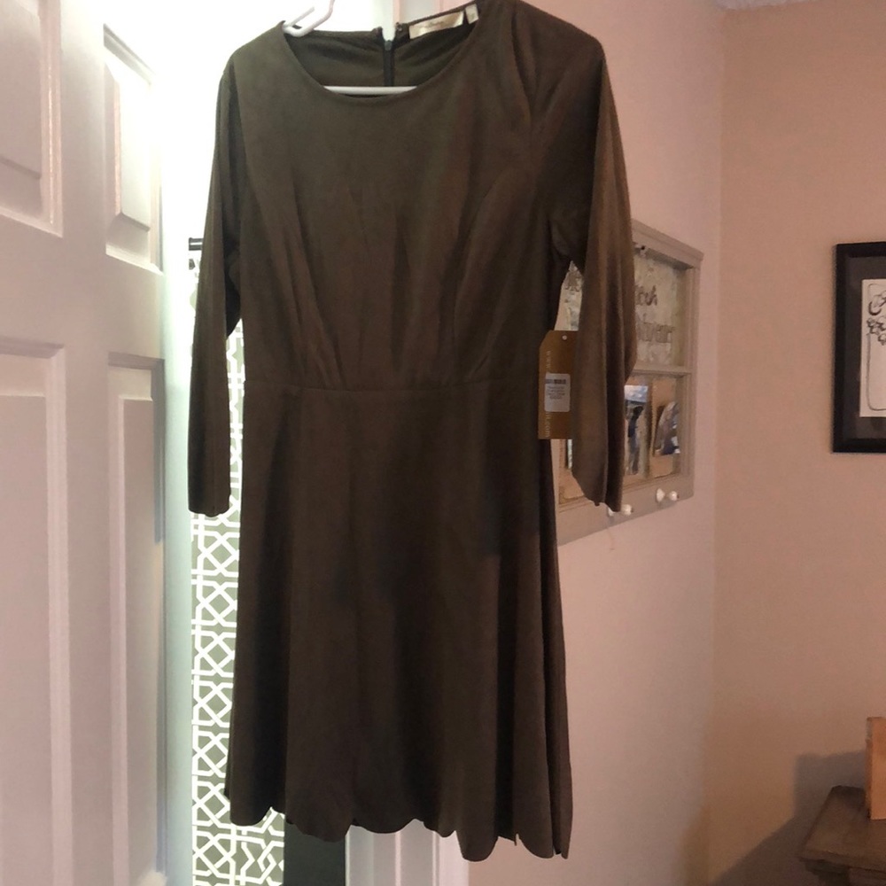Brand new with tags olive suede dress